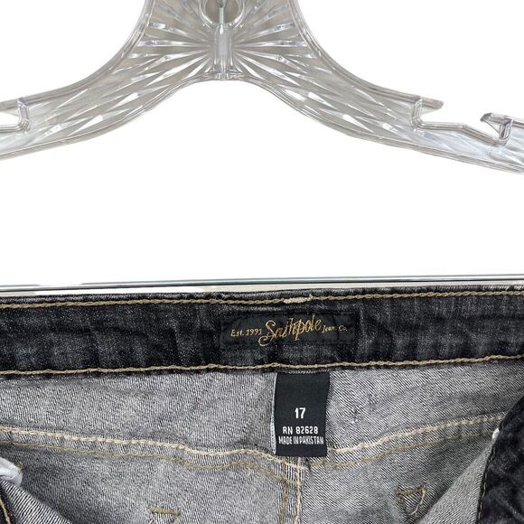 South Pole Jeans Stretch Tapered Leg Rhinestone Pockets Zip Fly Black Women 17 - Picture 4 of 6